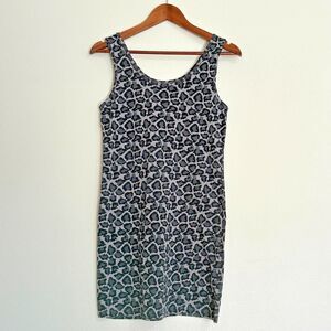 Cotton On Womens Top Tank Dress Black Grey Cheetah Animal Print Size Medium